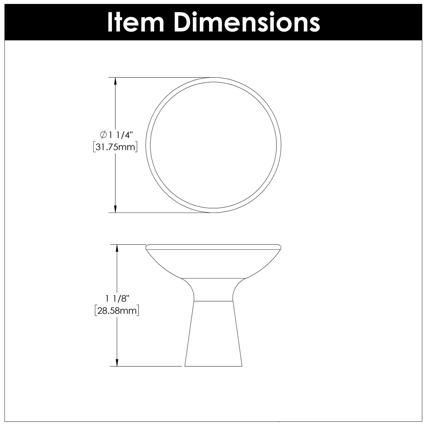 1-1/4 inch (32mm) Maven Knob