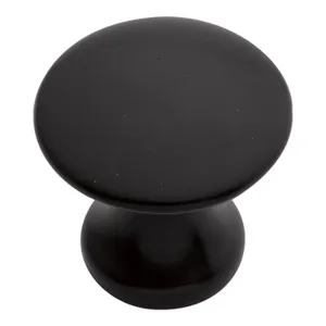 1 inch (25mm) Luna Matte Black Cabinet Knob