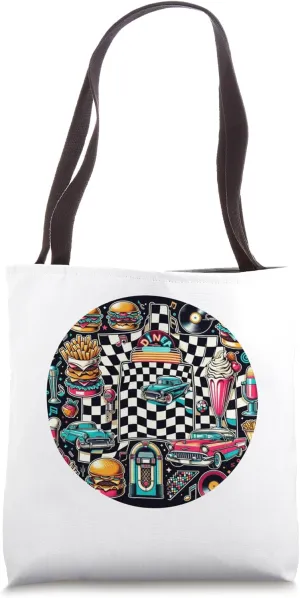 1950s Diner Retro Design Tote Bag