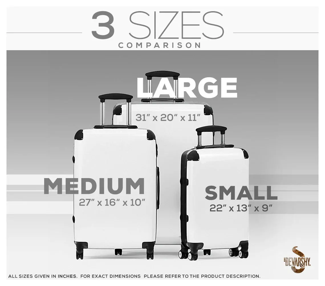 ABSTRACT Teal Suitcase Carry-on Suitcase Sci-fi Futuristic Luggage Hard Shell Travel Suitcase in 3 Sizes | D20177