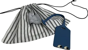 Anya Hindmarch Blue Eyes Luggage Label Charm Capra Leather In Periwinkle No Size