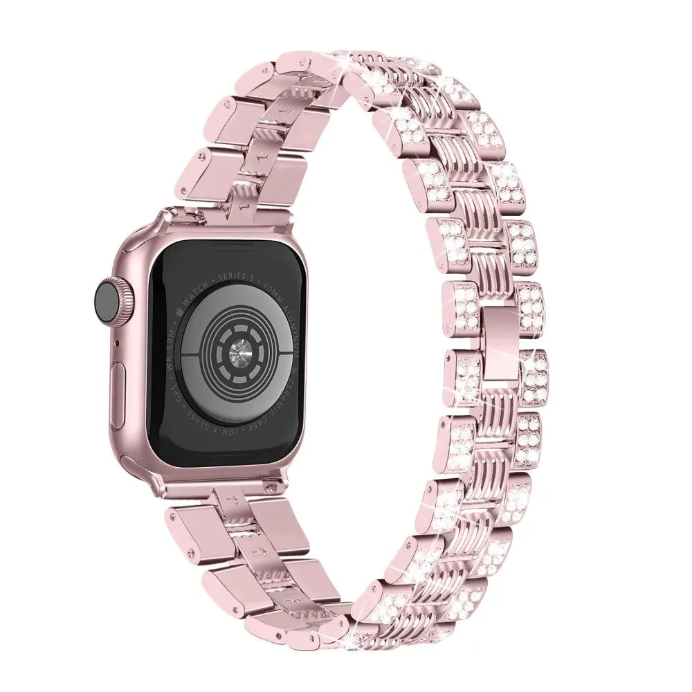 Apple Watch (45mm) rhinestone stainless steel watch strap   cover - Rose Pink / Rose Pink