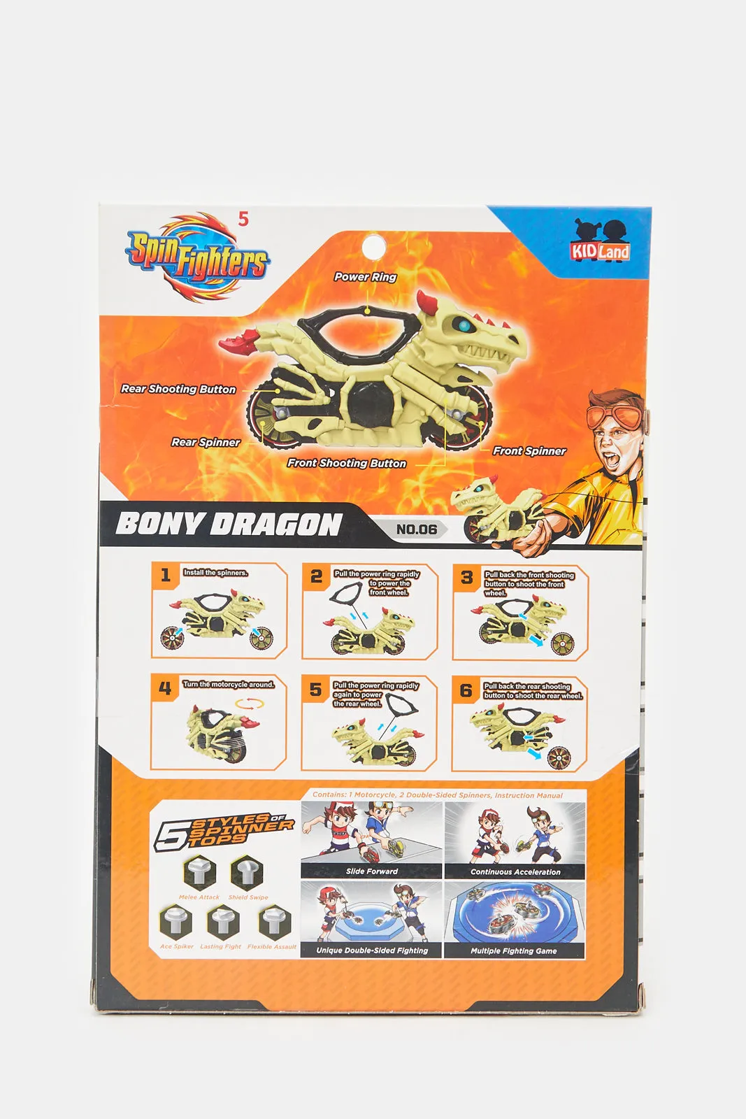 Boys Spin Fighters Bony Dragon - Single Pack