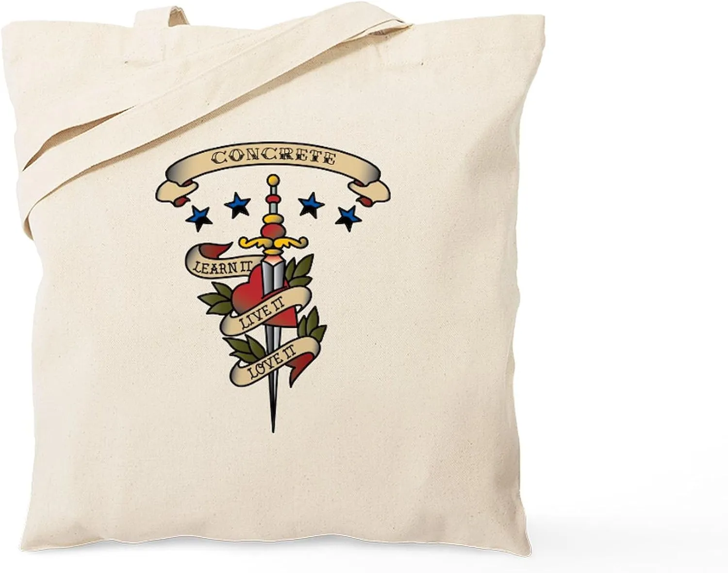 CafePress Love Concrete Tote Bag Reusable Natural Beige Canvas Shopping Bag