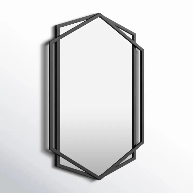 Craftmania Exports Hexagon Black Metal Framed Wall Mounted Accent