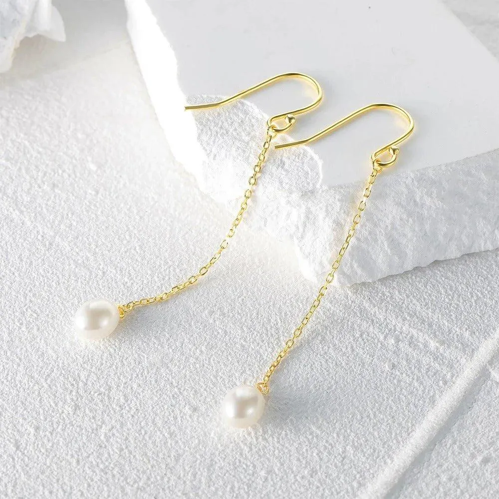 Delicate Pearl Drop Earrings