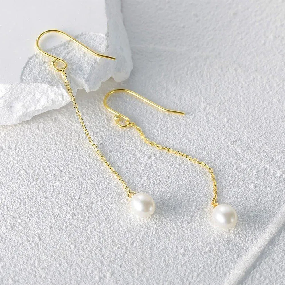 Delicate Pearl Drop Earrings