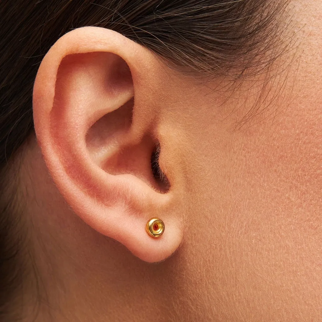 Donut earring 1 pcs - Gold plated