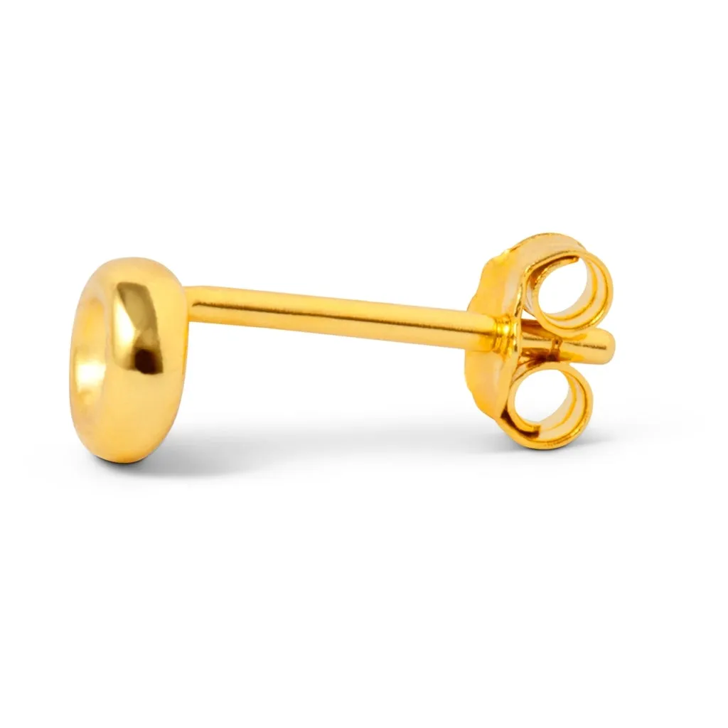 Donut earring 1 pcs - Gold plated