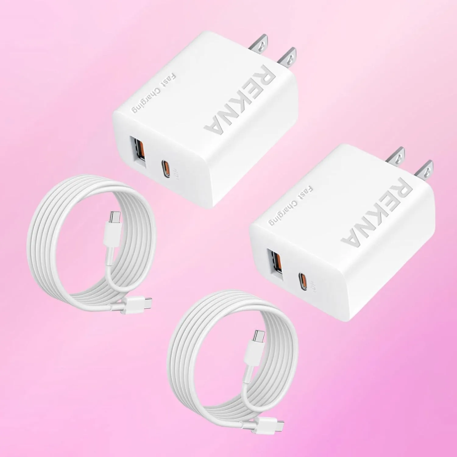 Fast Charging, USB C Charger Block Dual Port Wall Charger, Double Fast Type C Charging Block Plug with 4FT Fast Charging Cable Compatible with i Phone 16/16 PL/16 PM/15/15 PL/15 PM (White)