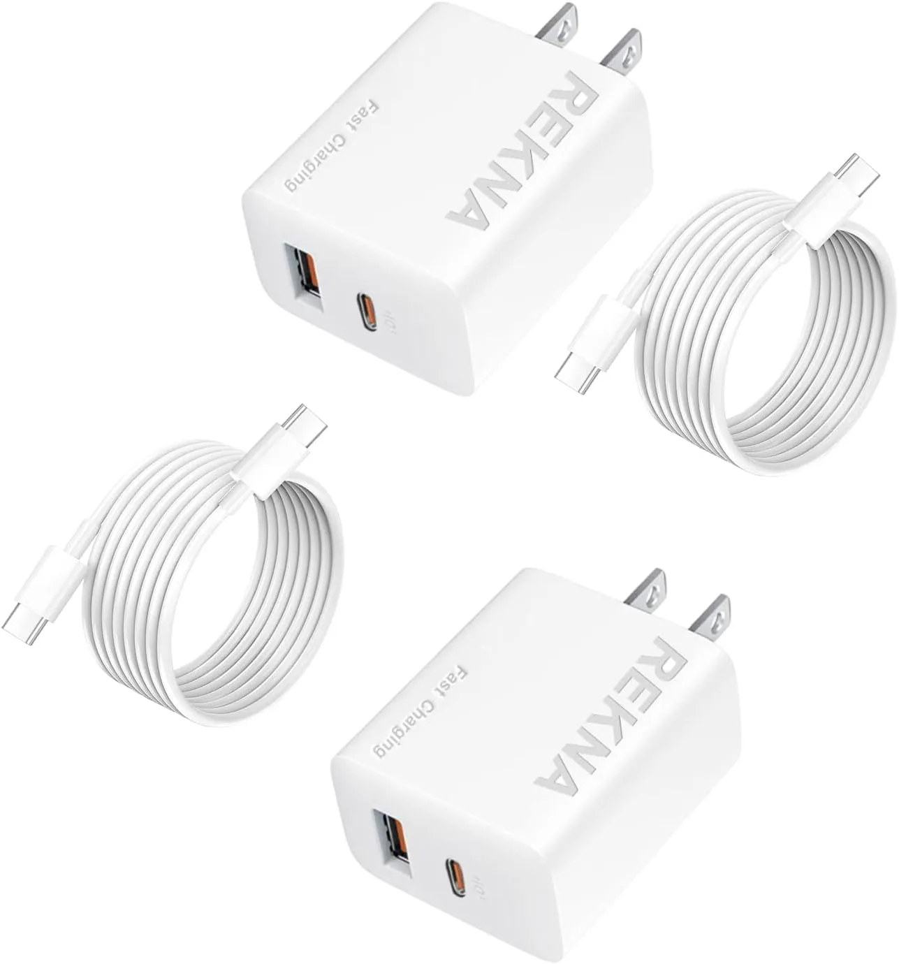 Fast Charging, USB C Charger Block Dual Port Wall Charger, Double Fast Type C Charging Block Plug with 4FT Fast Charging Cable Compatible with i Phone 16/16 PL/16 PM/15/15 PL/15 PM (White)