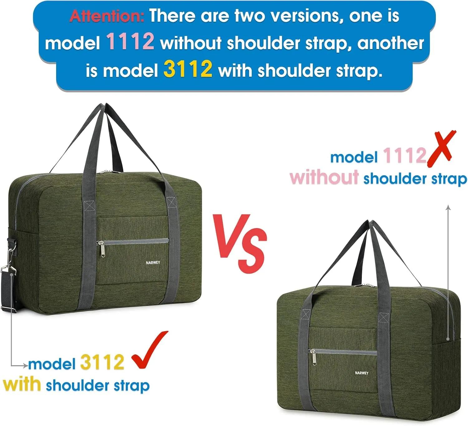 For Spirit Airlines Personal Item Bag 18x14x8 Foldable Travel Duffel Bag Tote Carry on Luggage Duffle Overnight for Women and Men