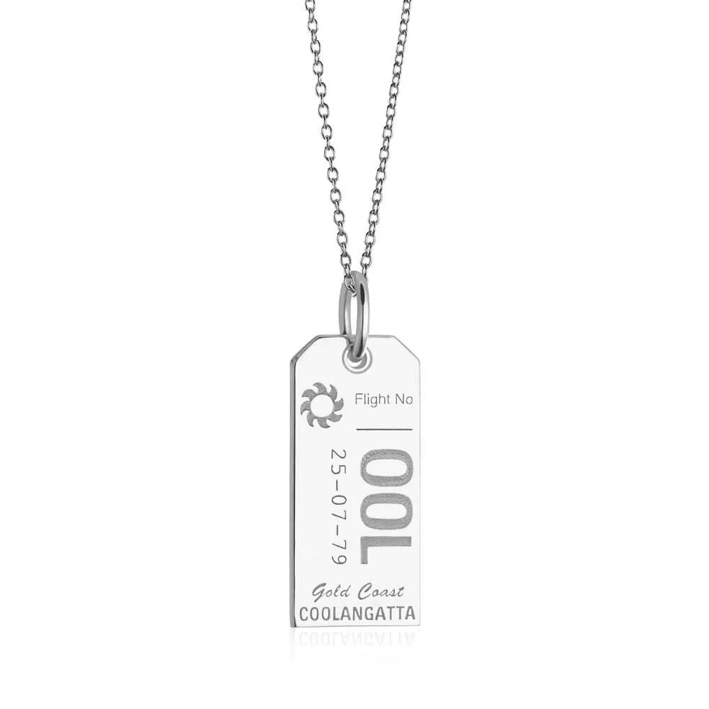 Gold Coast Australia OOL Luggage Tag Charm Silver