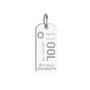 Gold Coast Australia OOL Luggage Tag Charm Silver
