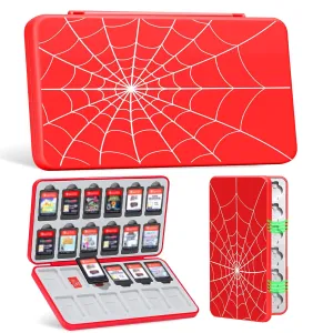 JINGDU Portable Card Case for Mirco SD Cards and Physical NS/OLED/Lite Cards, Slim Card Organizer, Red