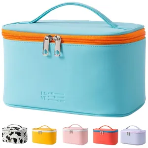 KITENROM Portable Makeup Bag Cosmetic Bags for Women Medium Pouch Case Purse Make Up Organization Waterproof (Blue)
