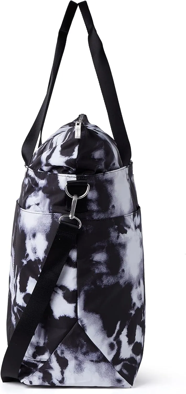 Large Carryall Tote Bag for Women - Lightweight Nylon Zipper Top Weekender Travel Beach Bag Personal Item w/Luggage Sleeve