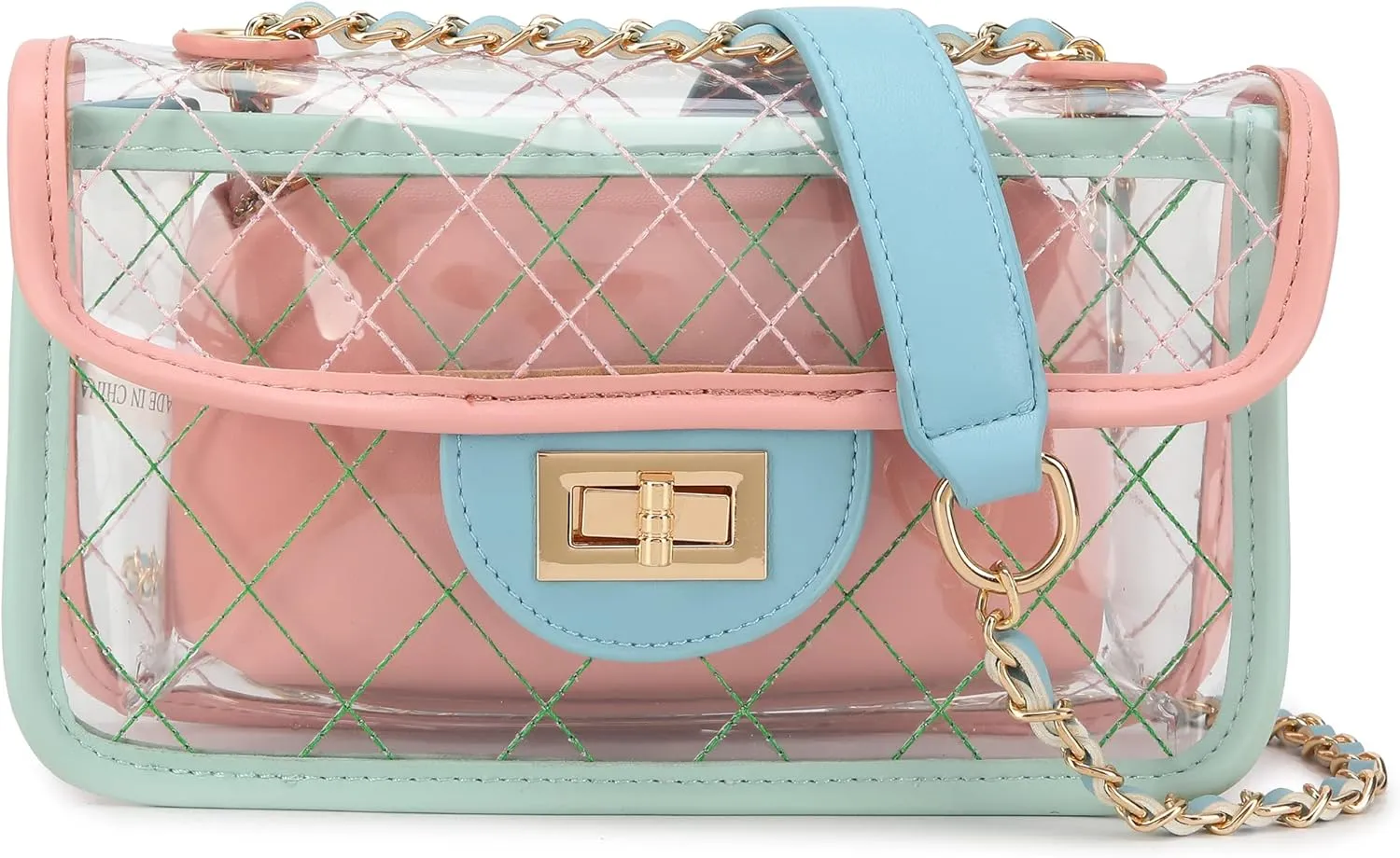lola mae Small Clear Bag for Women See through Transparent Clutch Crossbody Shoulder Purse for Concert Sport Event