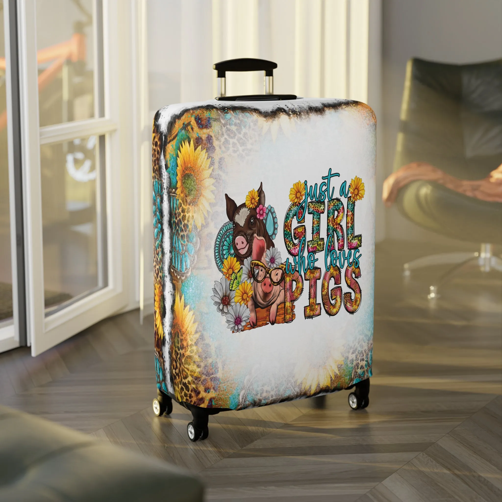 Luggage Cover, Country and Western, Just a Girl who Loves Pigs, awd-1012
