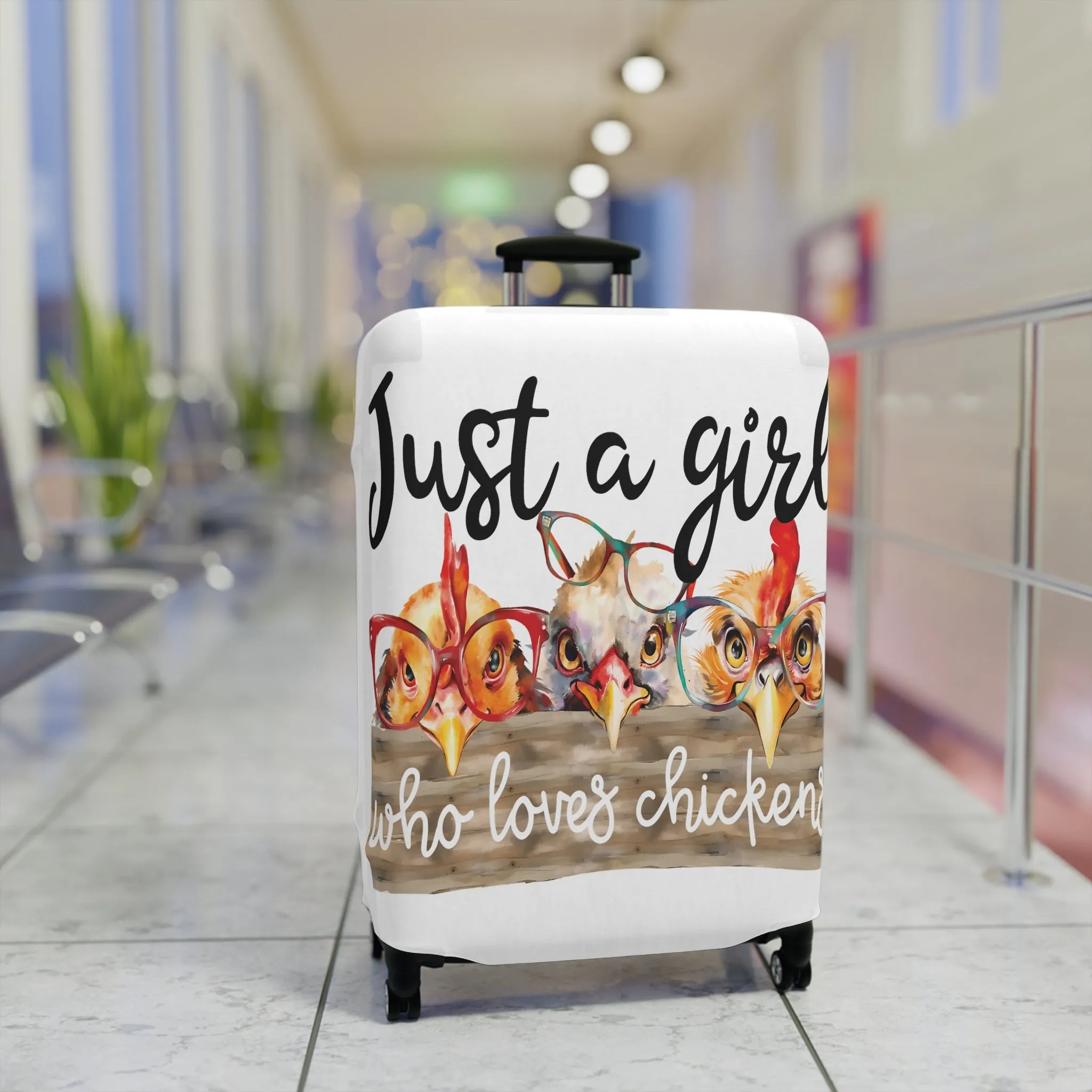 Luggage Cover, Just a Girl who Loves Chickens, awd-1175