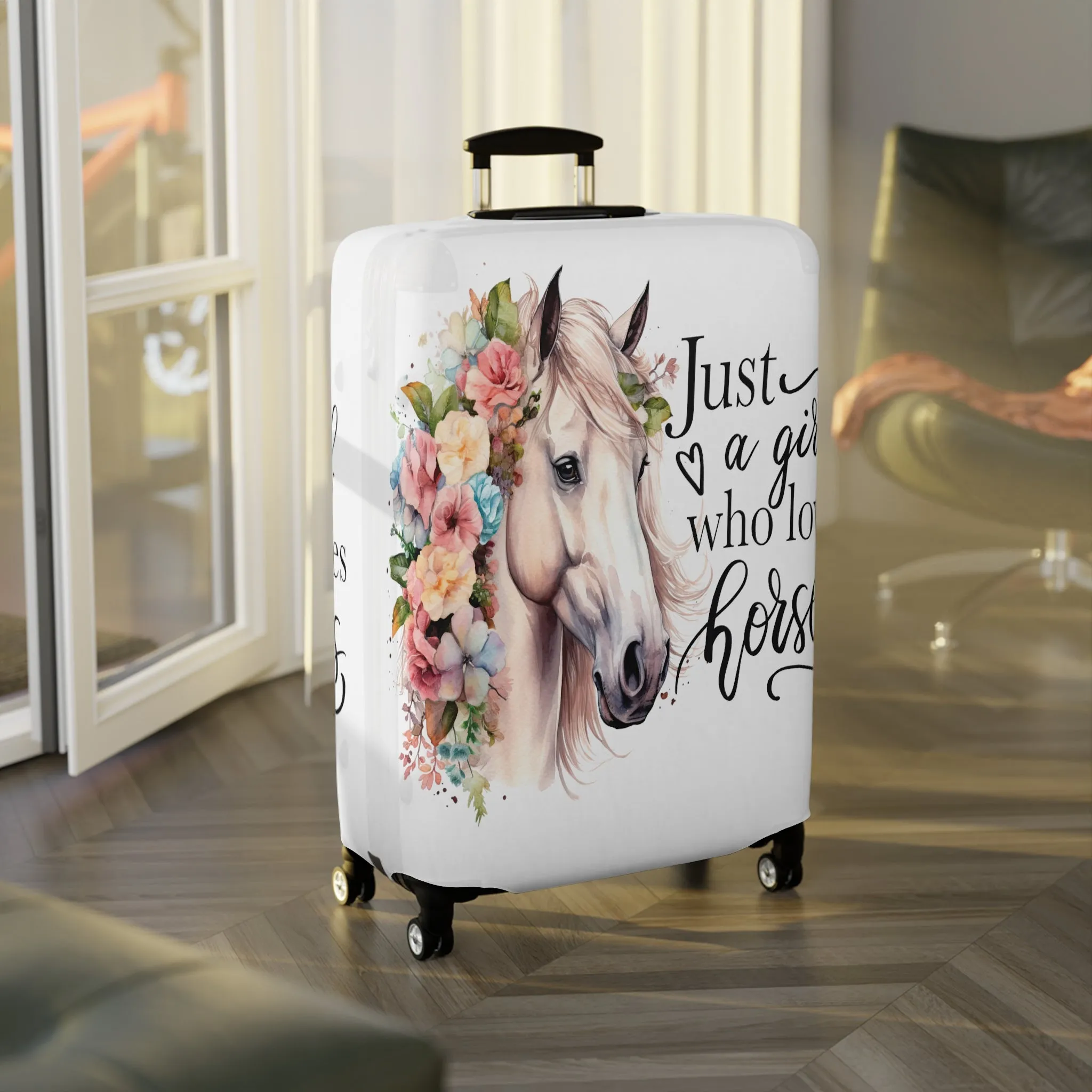 Luggage Cover, Just a Girl Who Loves Horses, awd-1075