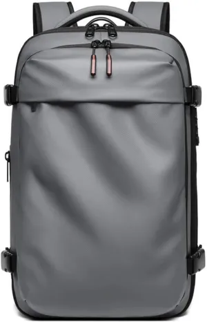 Men Travel Backpack vacuum compression Laptop Backpack Large Capacity Backpack 17 inch Extended Hiking Business backpack (grey)