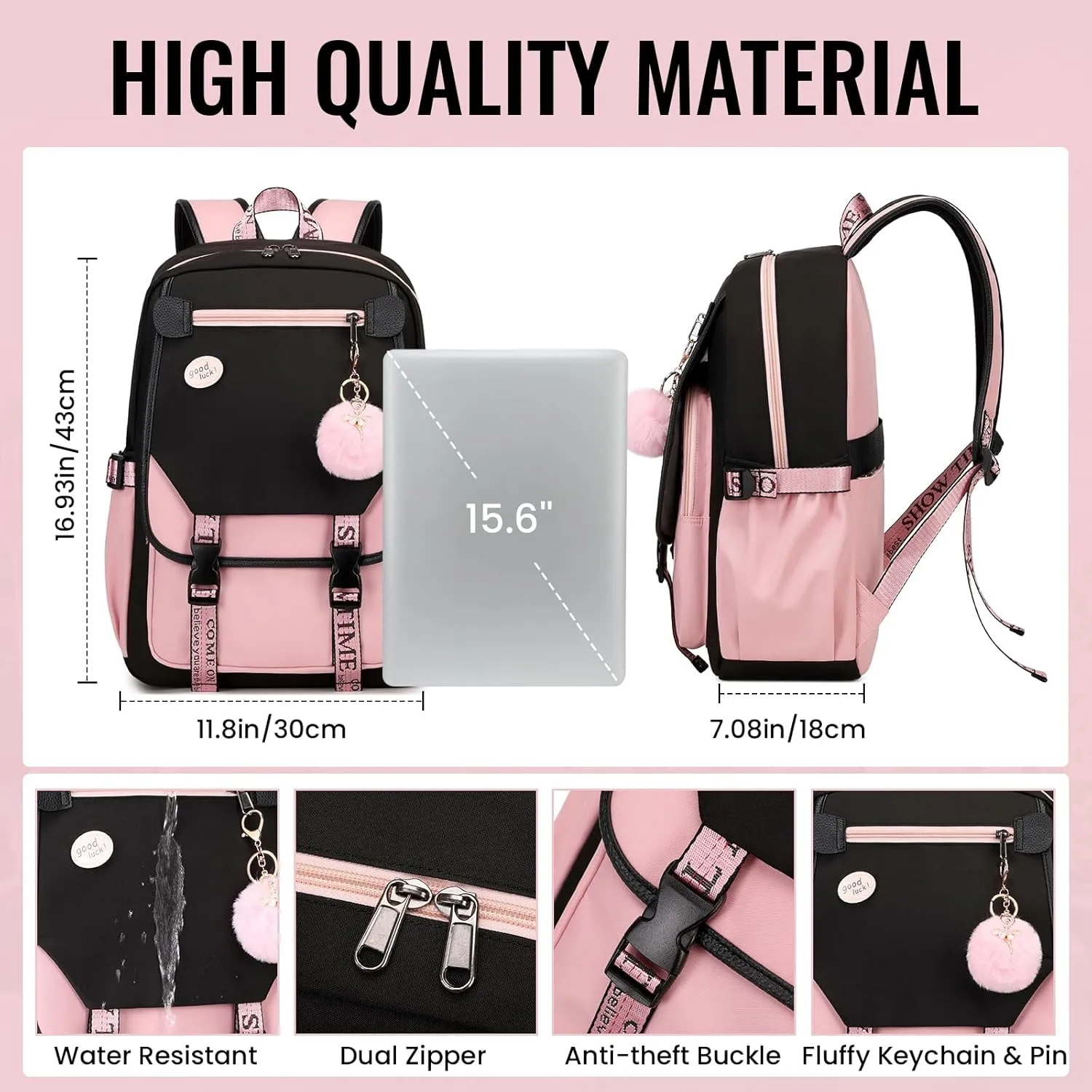MOONBABY Girls Backpack School Bookbag for Teens Large Capacity Aesthetics Bags for Middle High School