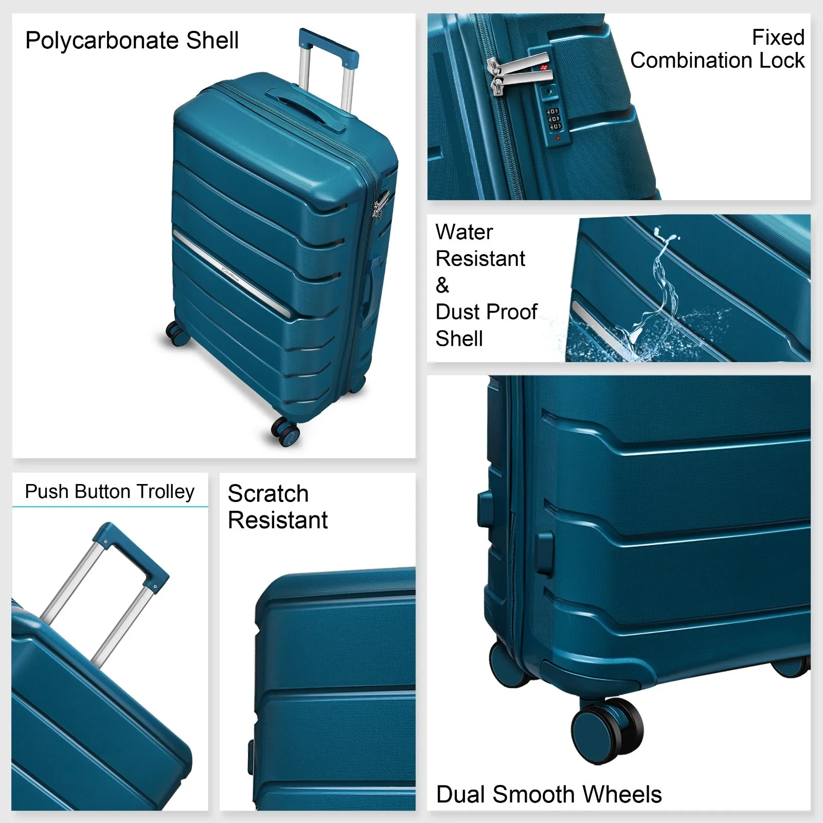 Optima Zenith Hardside Expandable with Double Spinner Wheels, Carry-On 20inch(Blue)