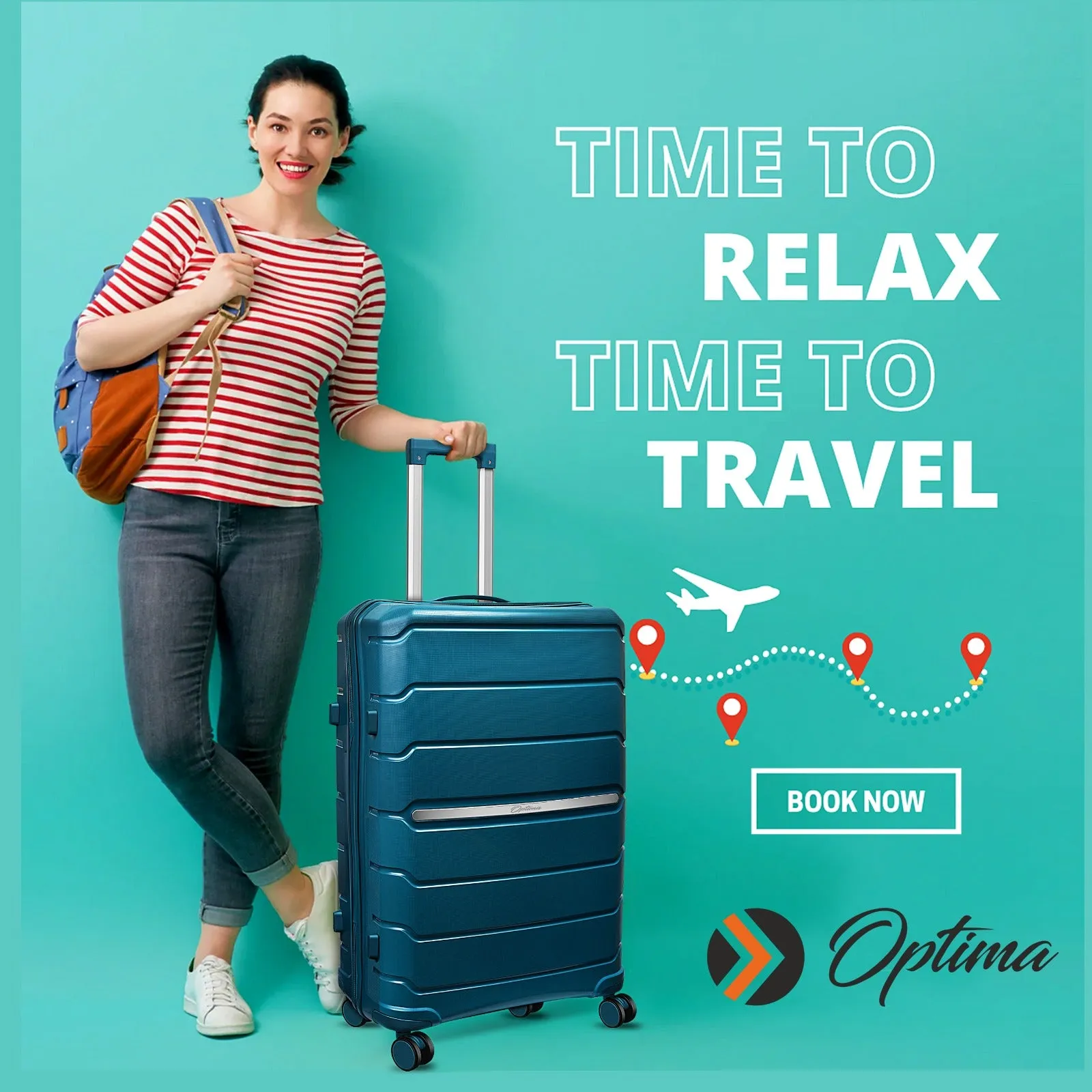 Optima Zenith Hardside Expandable with Double Spinner Wheels, Carry-On 20inch(Blue)