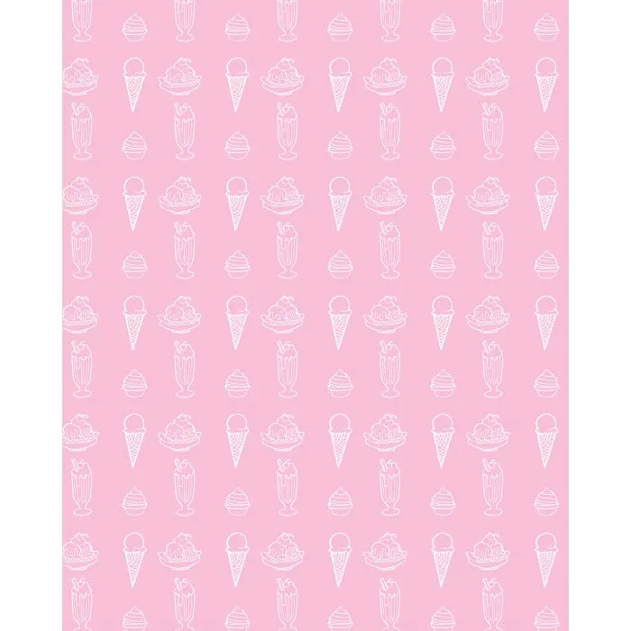 Pink Ice Cream Printed Backdrop