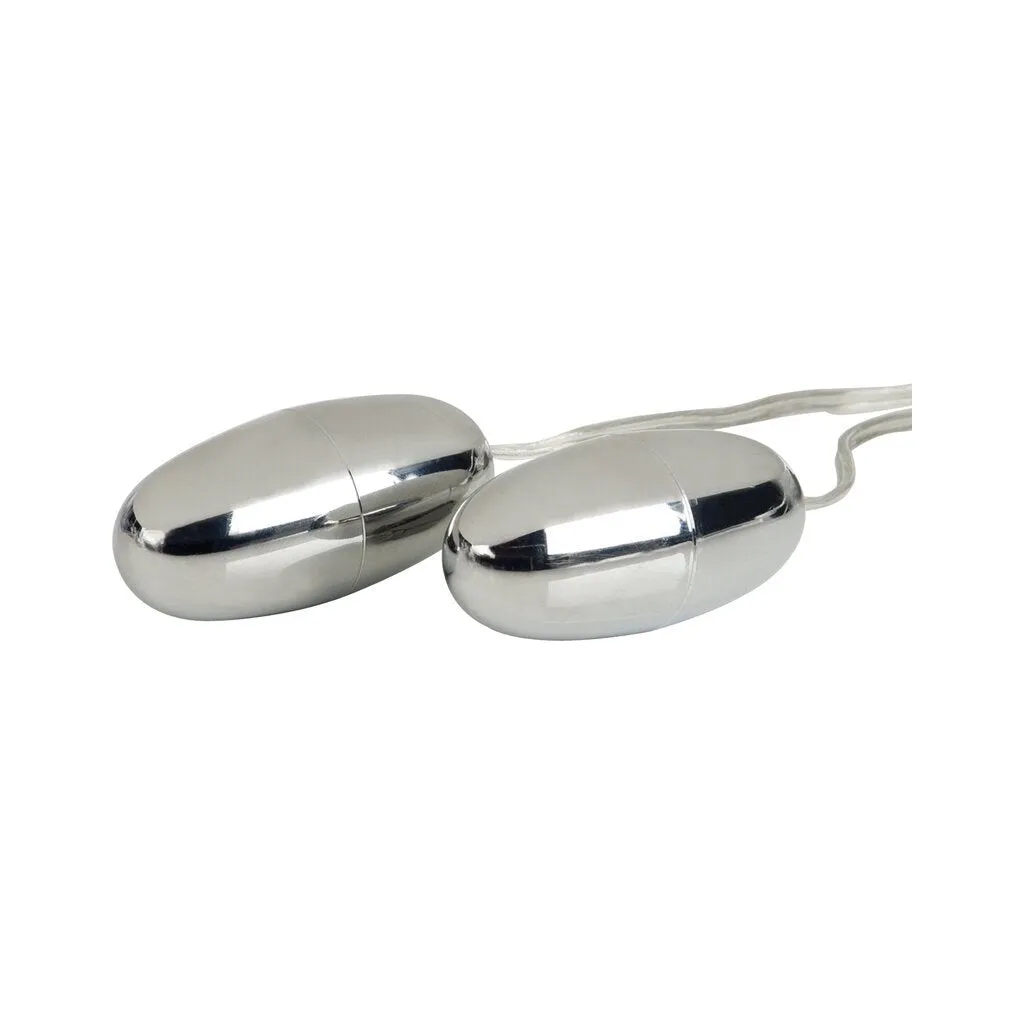 Pocket Exotics Vibrating Double Silver Bullets - Silver