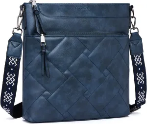 POIUGOYA Quilted Crossbody Bags for Women Trendy,Vegan Leather Medium Shoulder Handbags Travel Purse with RFID Card Slots