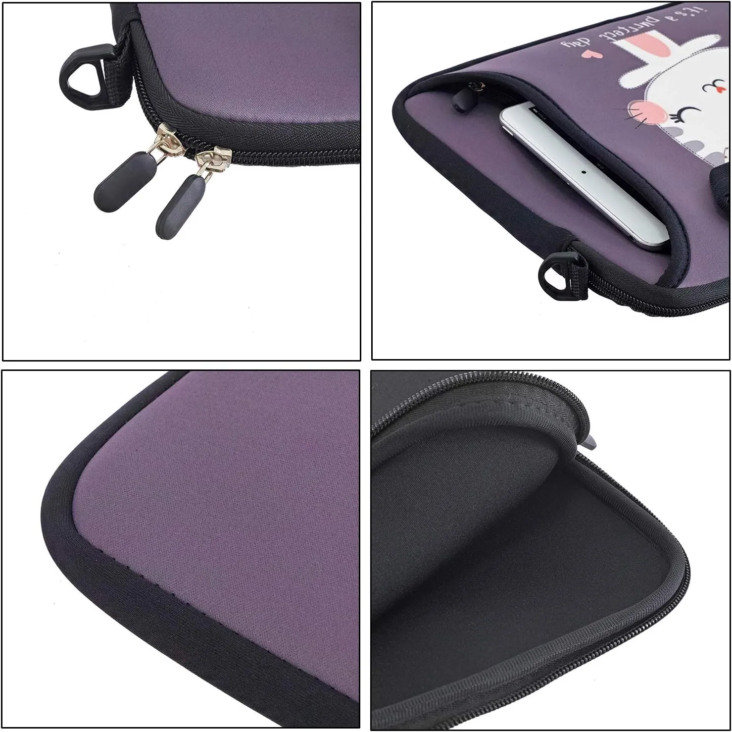 RICHEN 10 inch Messenger Bag Carrying Case Sleeve with Handle Accessory Pocket Fits 7 to 10-Inch Laptops/Notebook/ebooks/Kids Tablet/Pad (7-10.2 inch, Cute Cat)