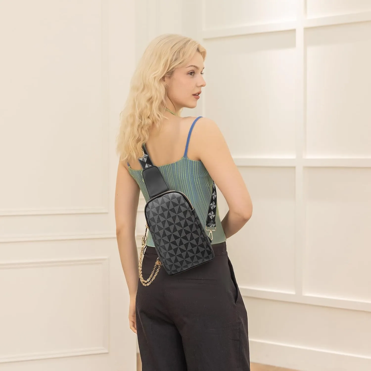 Sling Bag for Women, Crossbody Fanny Pack - Lightweight Chest Bag for Travel, Adjustable Strap & Hidden Pocket