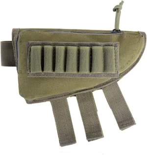 Tactical Buttstock Shotgun Rifle Shell Holder Ammo Cartridge Holder Cheek Rest Pouch Adjustable Shotgun Stock Ammo Holder for 12Ga
