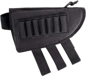 Tactical Buttstock Shotgun Rifle Shell Holder Ammo Cartridge Holder Cheek Rest Pouch Adjustable Shotgun Stock Ammo Holder for 12Ga