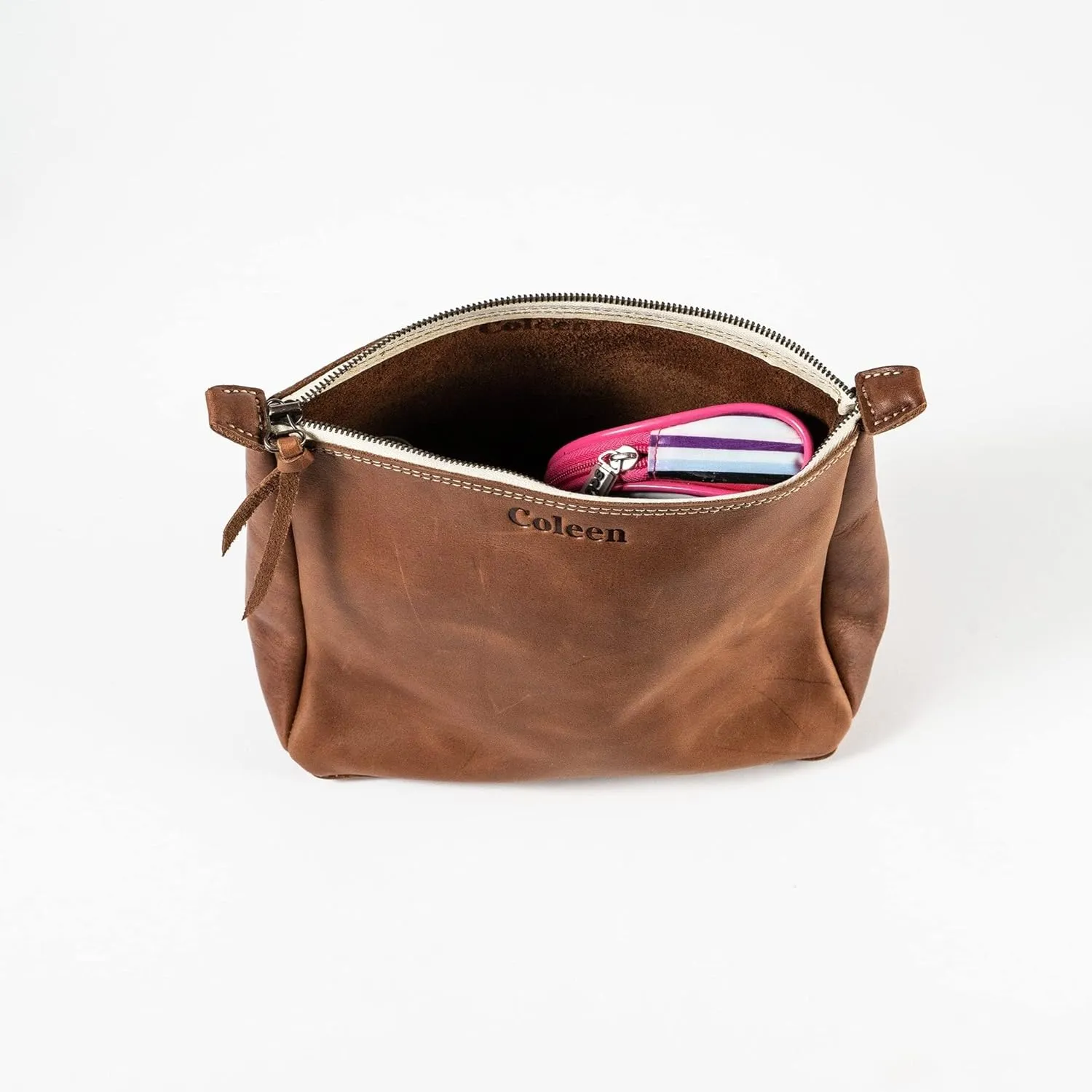 The Audrey Fine Leather Makeup Bag (Small)