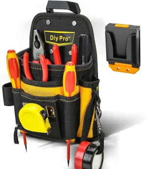 Tool Organizer with Clip, 21-Compartment Electrician's Pouch - Heavy Duty Tool Pouch for Carpenters & Home Improvement