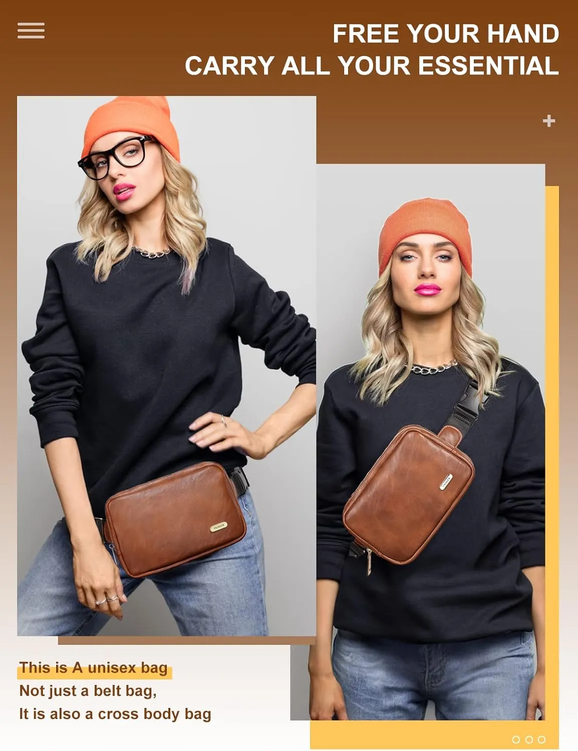Vangue Crossbody Bags for Women, Medium Size Zipper Pocket with Adjustable Strap Crossbody Purse