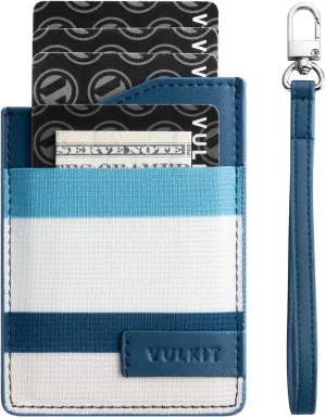 VULKIT Small Wallet for Women with Wrist Strap, RFID Leather Credit Card Holder Slim Wristlet Keychain with Wallet, Mini Thin Wallet for Women