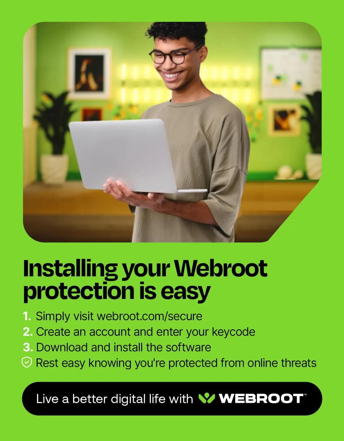 Webroot Internet Security Plus | Antivirus Software 2025 | 3 Device | 1 Year Keycard for PC/Mac/Chromebook/Android/IOS   Password Manager | Packaged Version