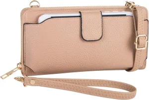 Womens Wristlet Wallet Crossbody Bag Cellphone Purse Handbag RFID Card Slots 2 Strap Wrist