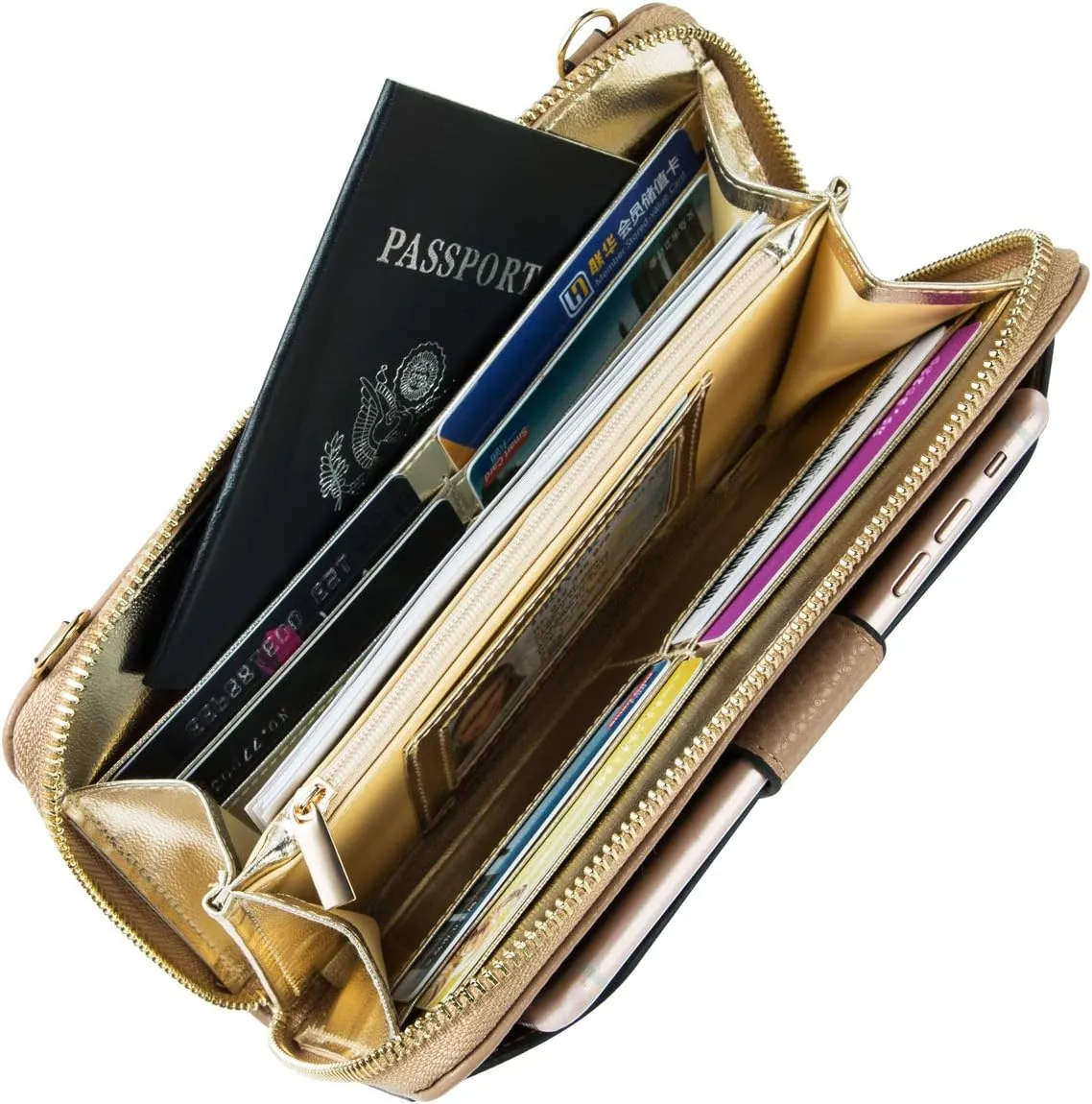 Womens Wristlet Wallet Crossbody Bag Cellphone Purse Handbag RFID Card Slots 2 Strap Wrist