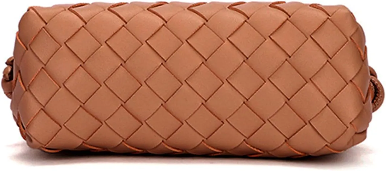 Woven Crossbody Bags For Women, Small Handmade Purse Clutch Shoulderbag Handbag, Zipper Closure