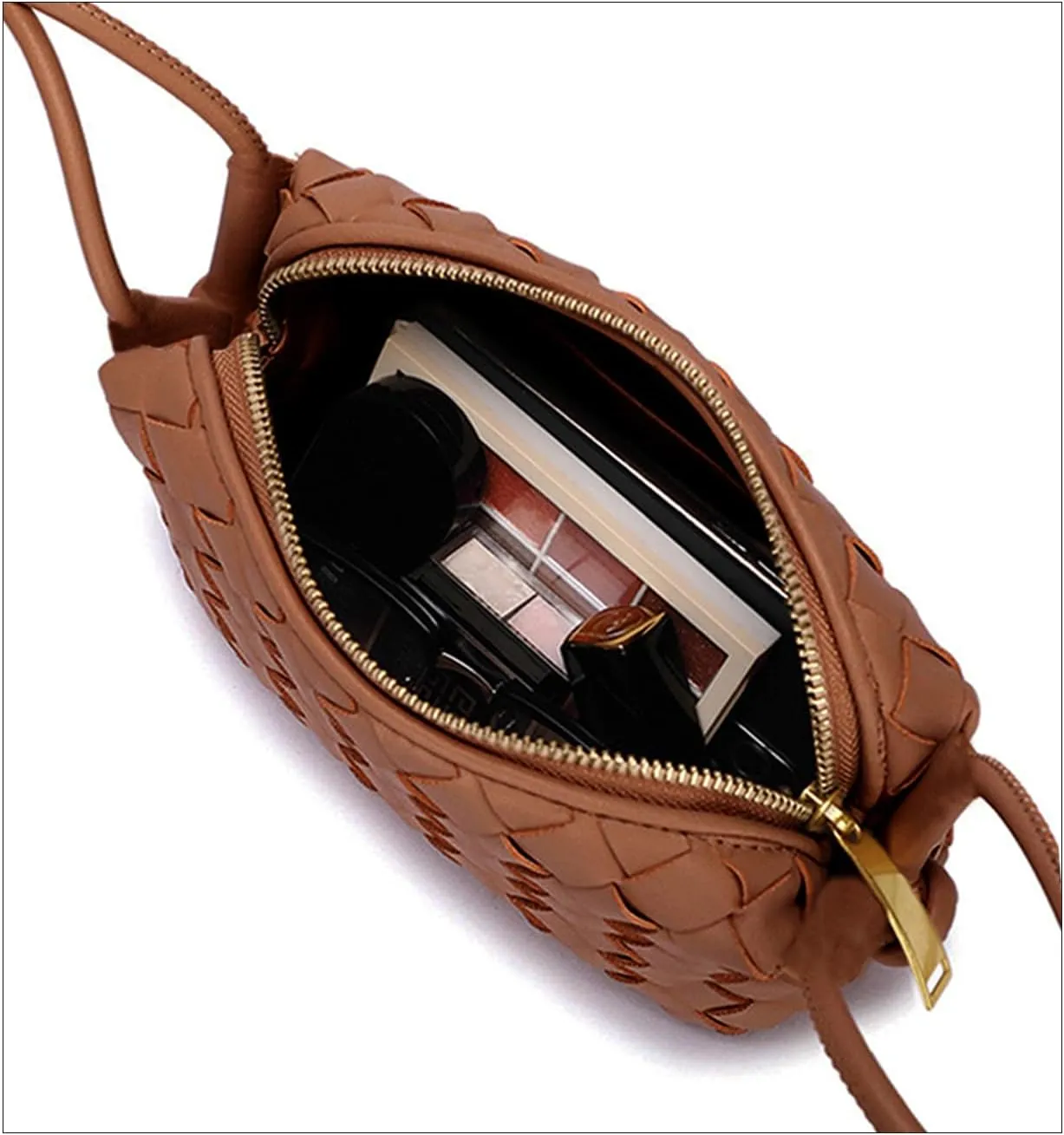 Woven Crossbody Bags For Women, Small Handmade Purse Clutch Shoulderbag Handbag, Zipper Closure
