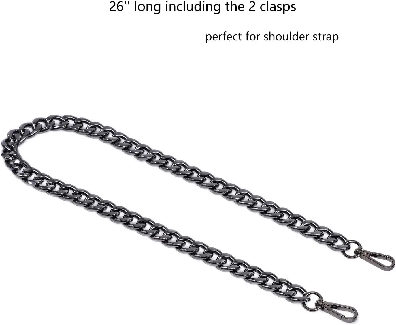 Xiazw Medium Size Fabulous Metal Shoulder Crossbody Purse Strap Replacement Bag Chain Accessories (26, Black)