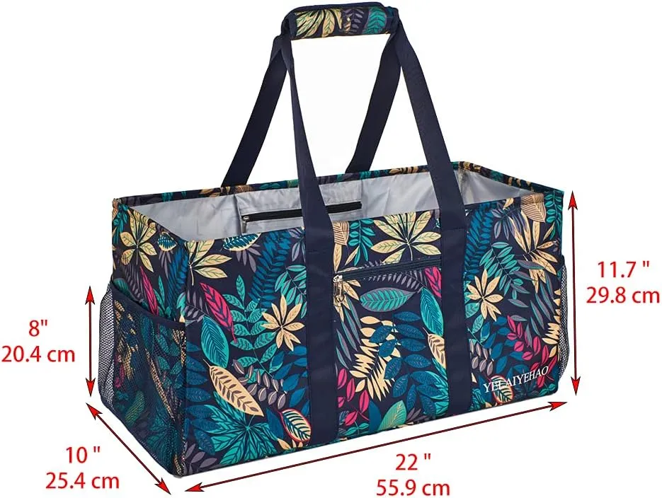 YELAIYEHAO Large Utility Tote Bag, Foldable Collapsible Tote for Storage Pool BeachShopping picnic laundry gym and Luggage