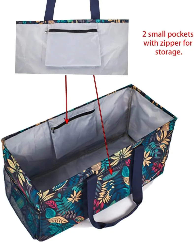 YELAIYEHAO Large Utility Tote Bag, Foldable Collapsible Tote for Storage Pool BeachShopping picnic laundry gym and Luggage