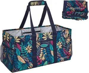 YELAIYEHAO Large Utility Tote Bag, Foldable Collapsible Tote for Storage Pool BeachShopping picnic laundry gym and Luggage