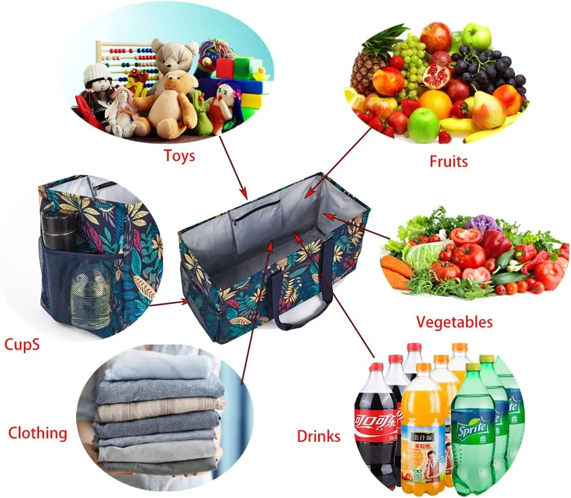YELAIYEHAO Large Utility Tote Bag, Foldable Collapsible Tote for Storage Pool BeachShopping picnic laundry gym and Luggage